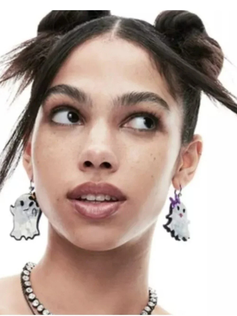 Betsey Johnson Punk N Spice Ghost Drop Earrings